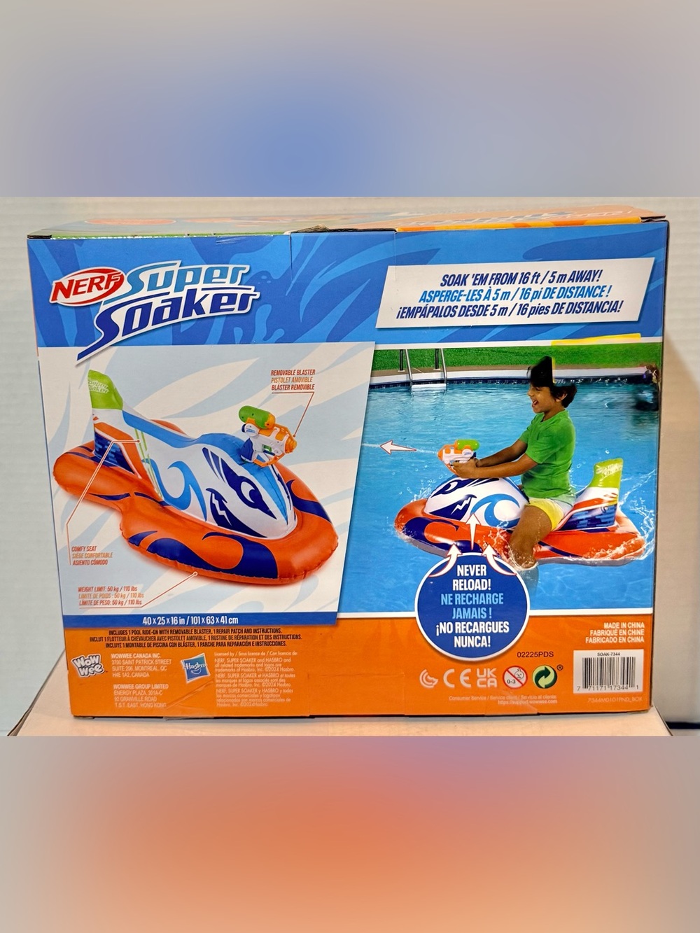 Nerf Super Soaker Stormforce Ride On Racer Inflatable Pool Float Brand New - Picture 5 of 7